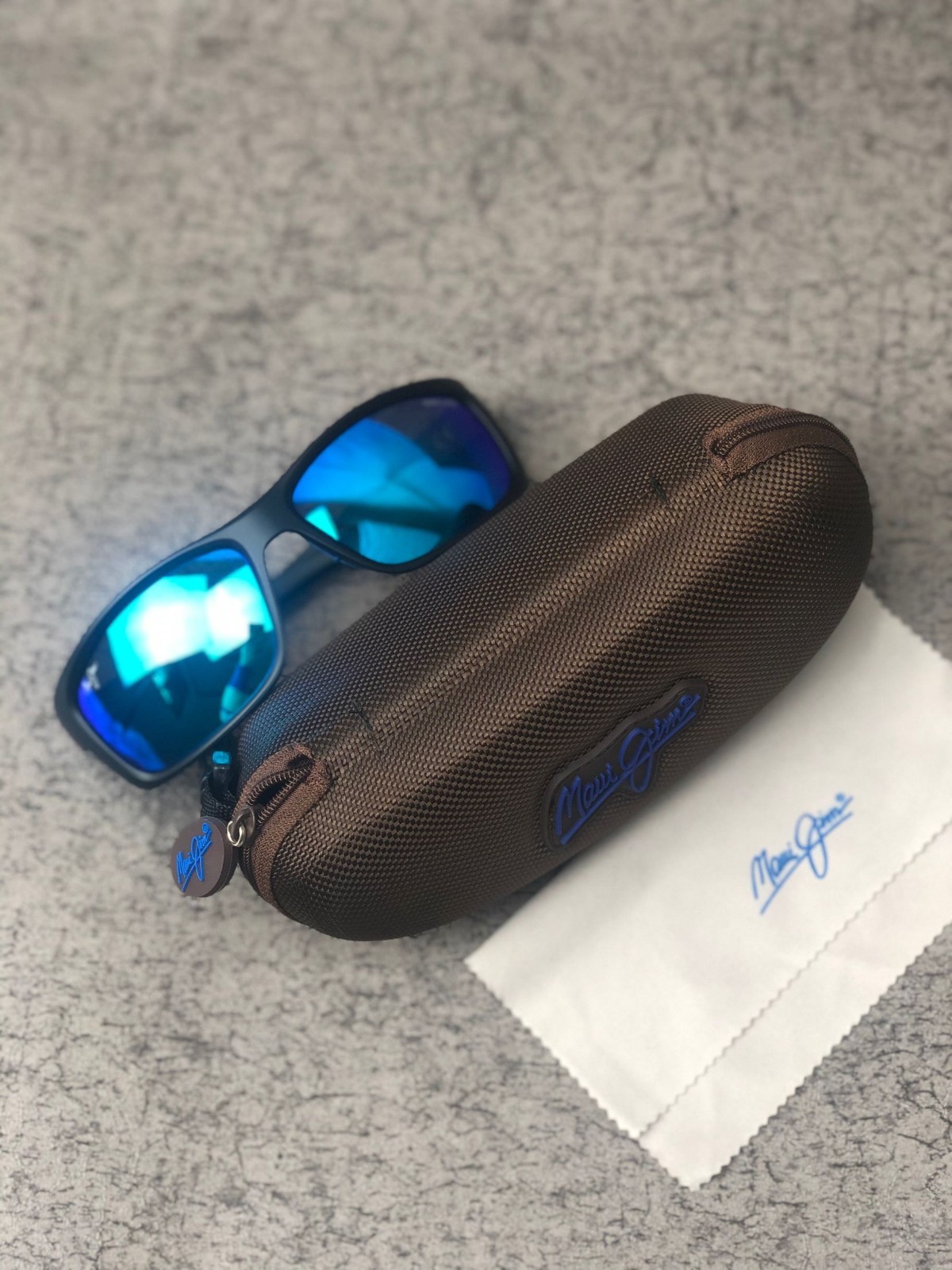 Maui Jim Blue Matte Gray Sunglasses B766