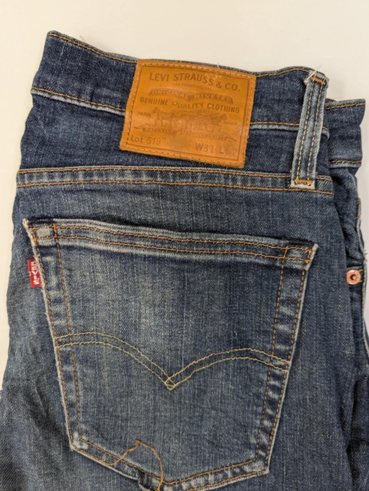 Levi’s 519 Premium Vintage Jeans W31 L28 Dark Blue Denim Made In Egypt