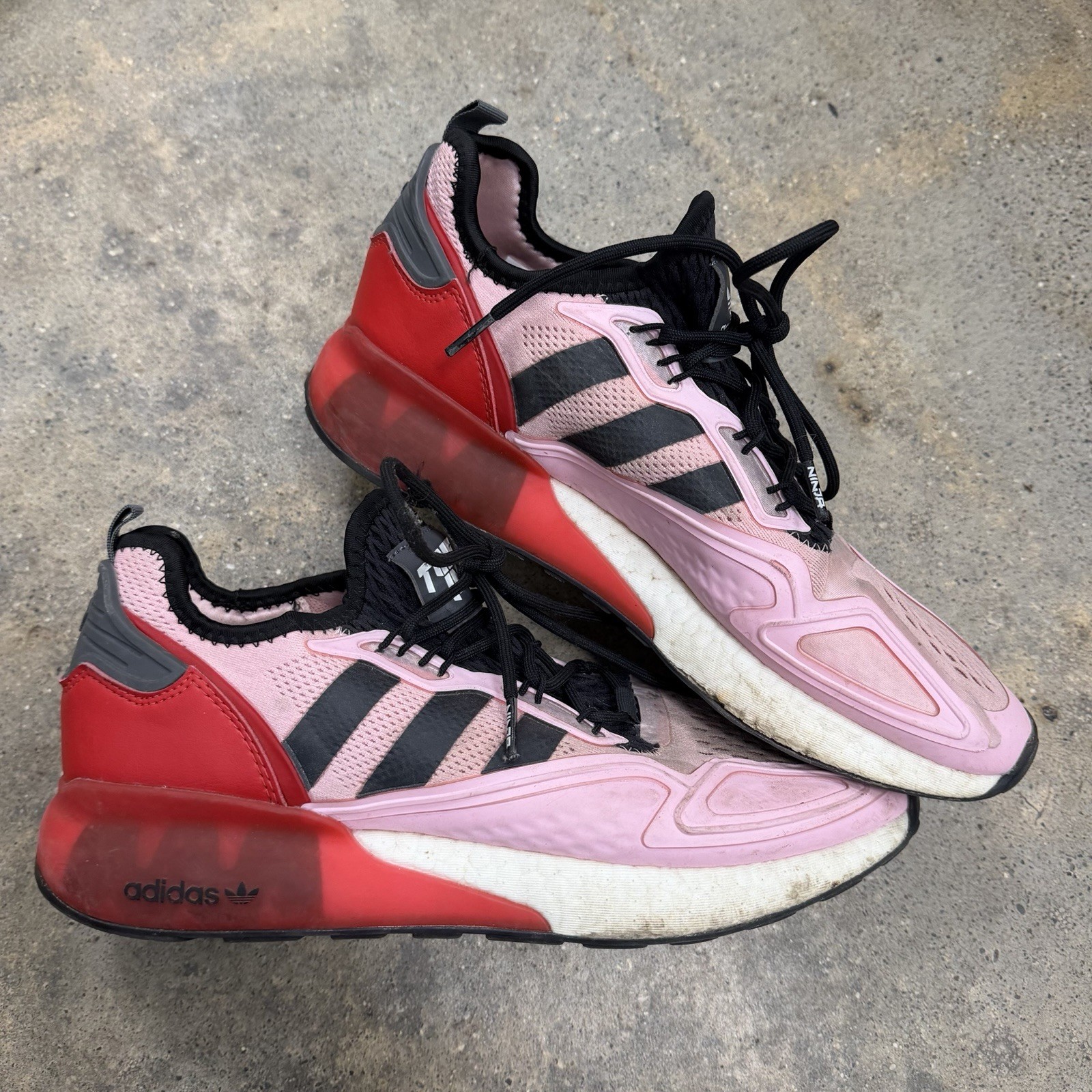adidas x Ninja ZX 2K Boost Men’s Size 10 True Pink White Core Black Red FZ0454