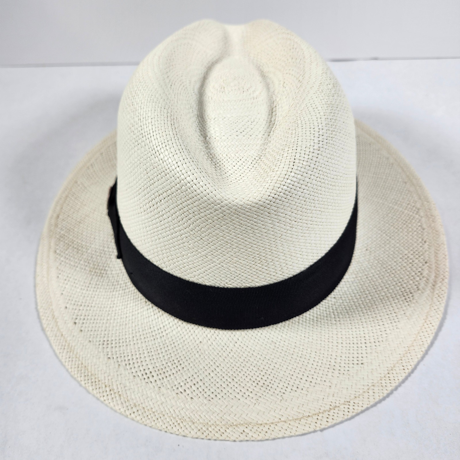 Goorin Bros Fedora Mens Size X-Large Ivory Straw 100% Toquilla Panama Hat NEW
