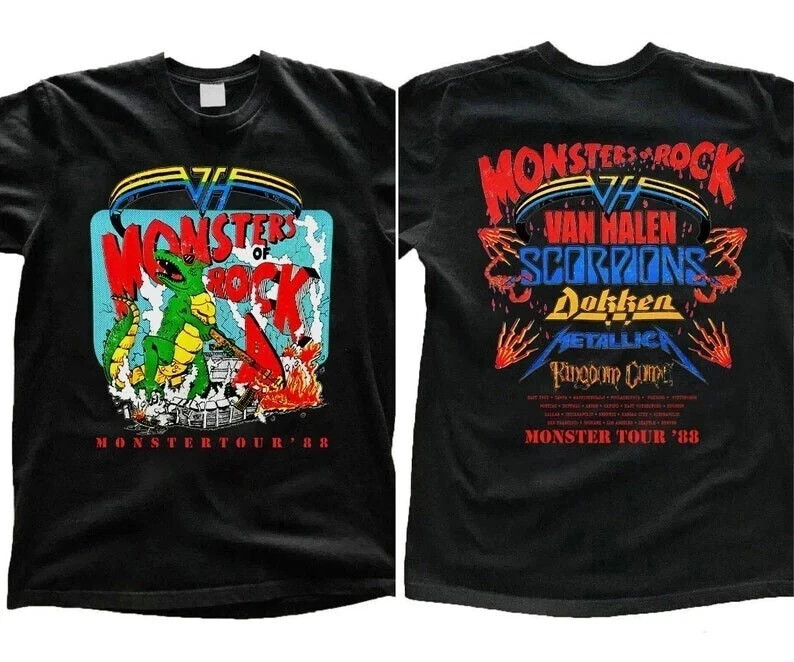Monsters Of Rock Tour 1988 Vintage Concert Graphic T Shirt