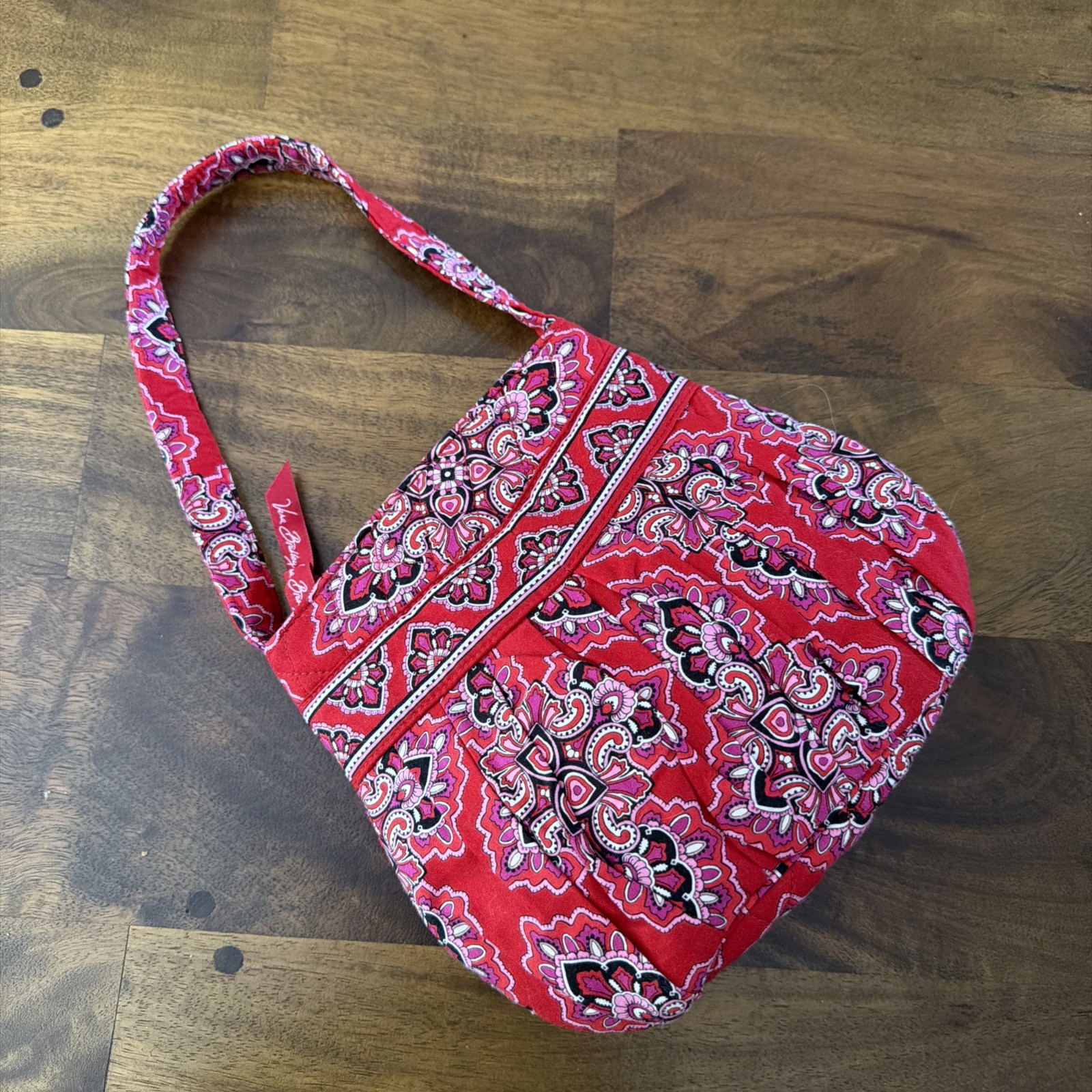 Vera Bradley FRANKLY SCARLET Red Hannah Small Handbag Purse Zip Close