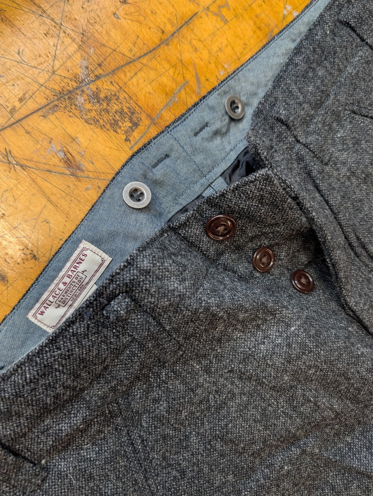 Wallace & Barnes J.Crew Gray Wool Blend Cargo Pants Men’s 33×32 British Cloth