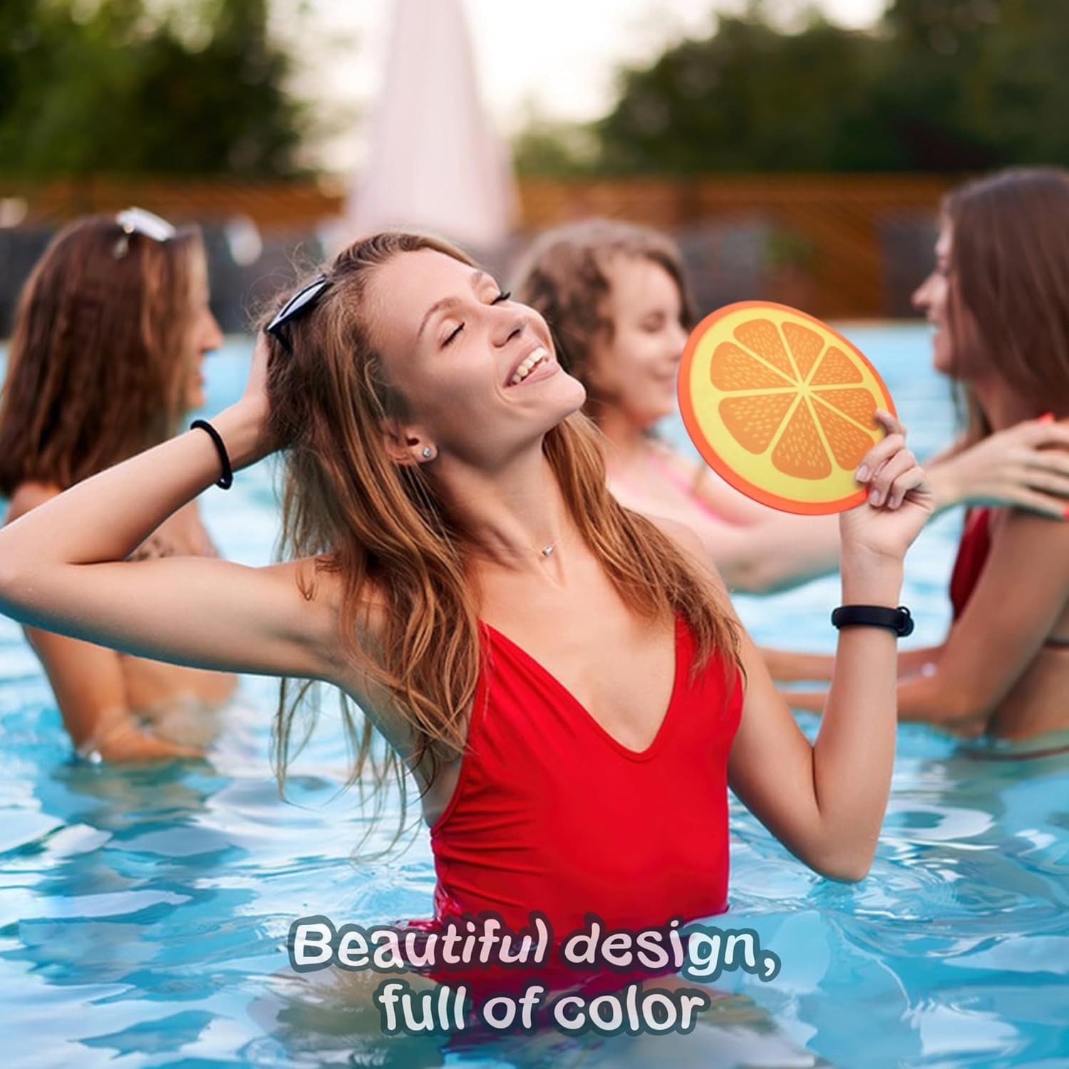 3 PCS Round Foldable Hand Fans, Fruit Style Handheld Folding Fan Portable Coolin