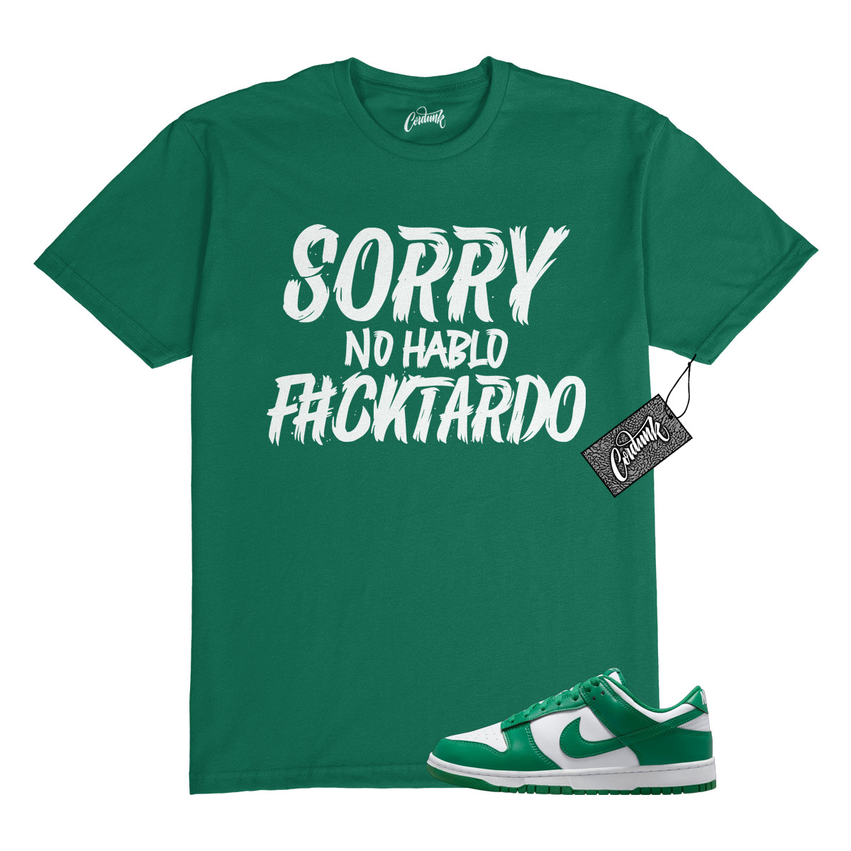Dunk Malachite Green White Low T Shirt Match SORRY