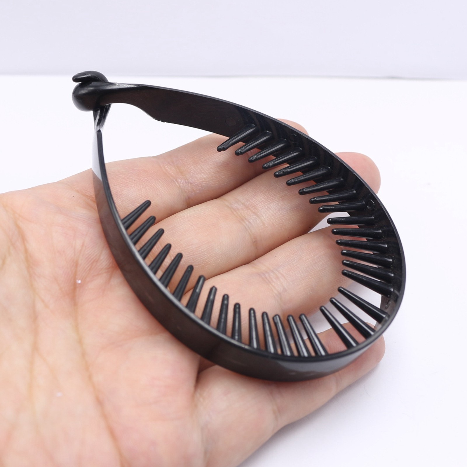 10 Pcs Black Plastic Large Twisted Ponytail Clip Holder Hair Claw 98mm Styling