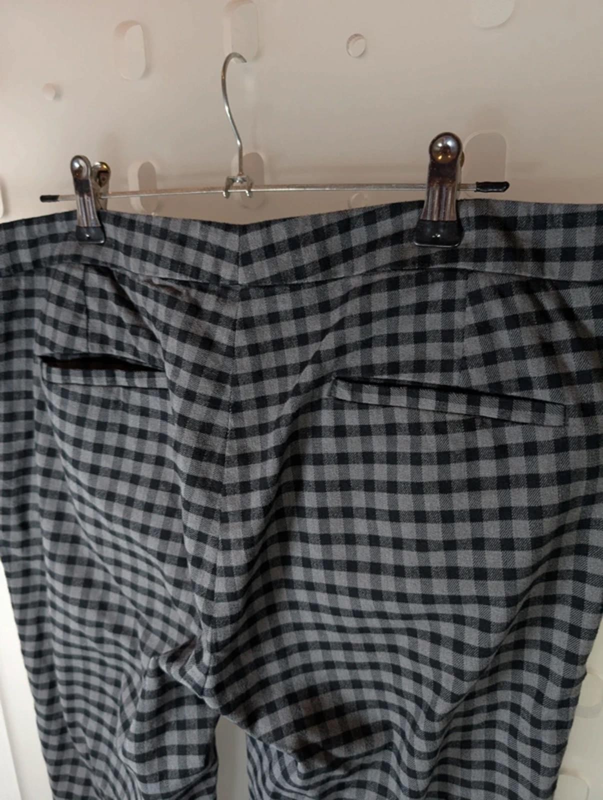Jigsaw black and grey check wool blend trousers UK 12