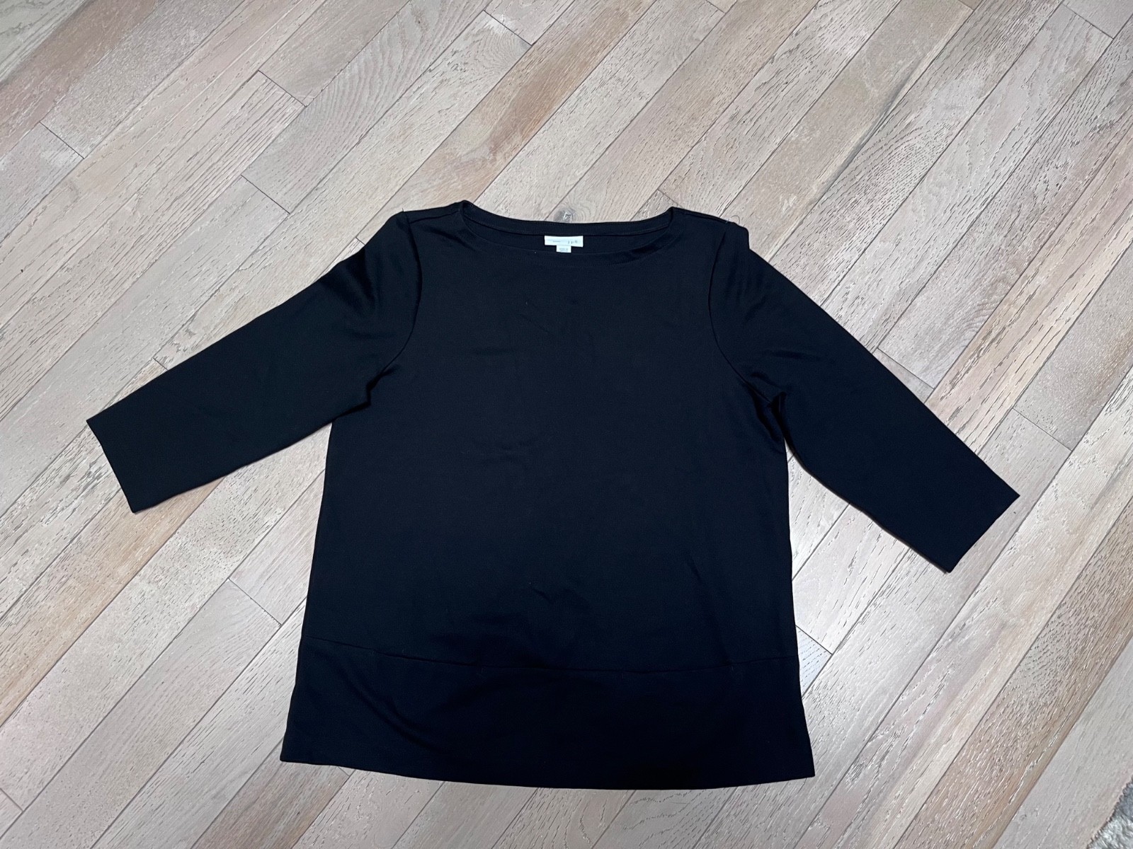 J.Jill Women’s S Black Ponte 3/4 Sleeve Top Front Pocket -casual career