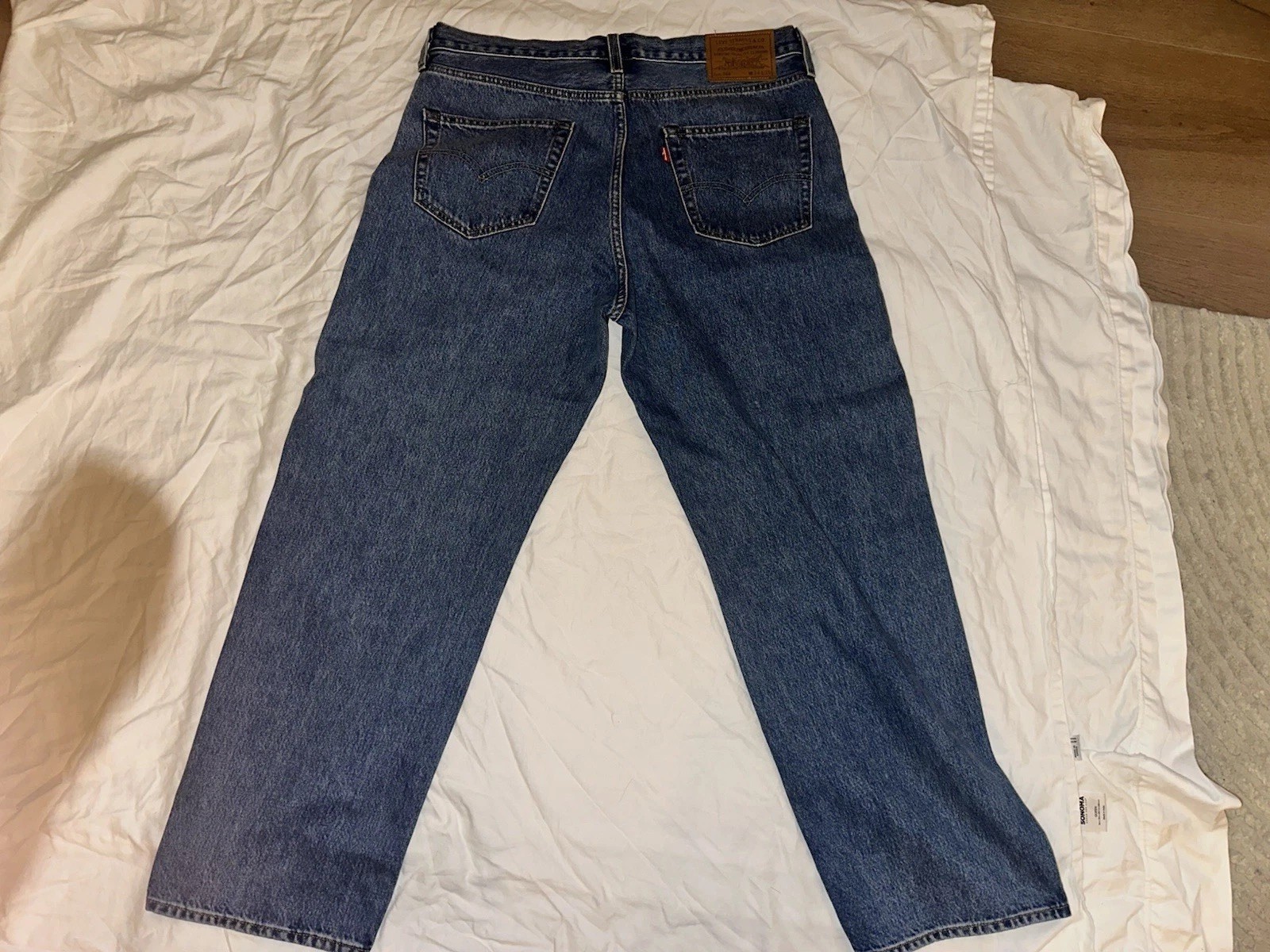 Levis 568 Loose Straight Jeans Mens 34×30 Blue Essentials Denim Lot 568