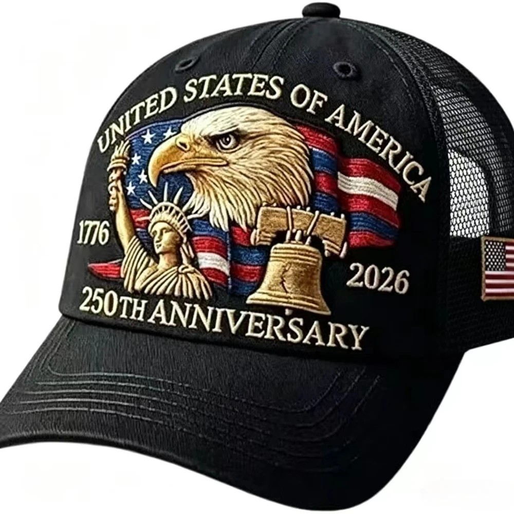 American 250th Anniversary Eagle Print Baseball Cap Unisex Adjustable Mesh Cap