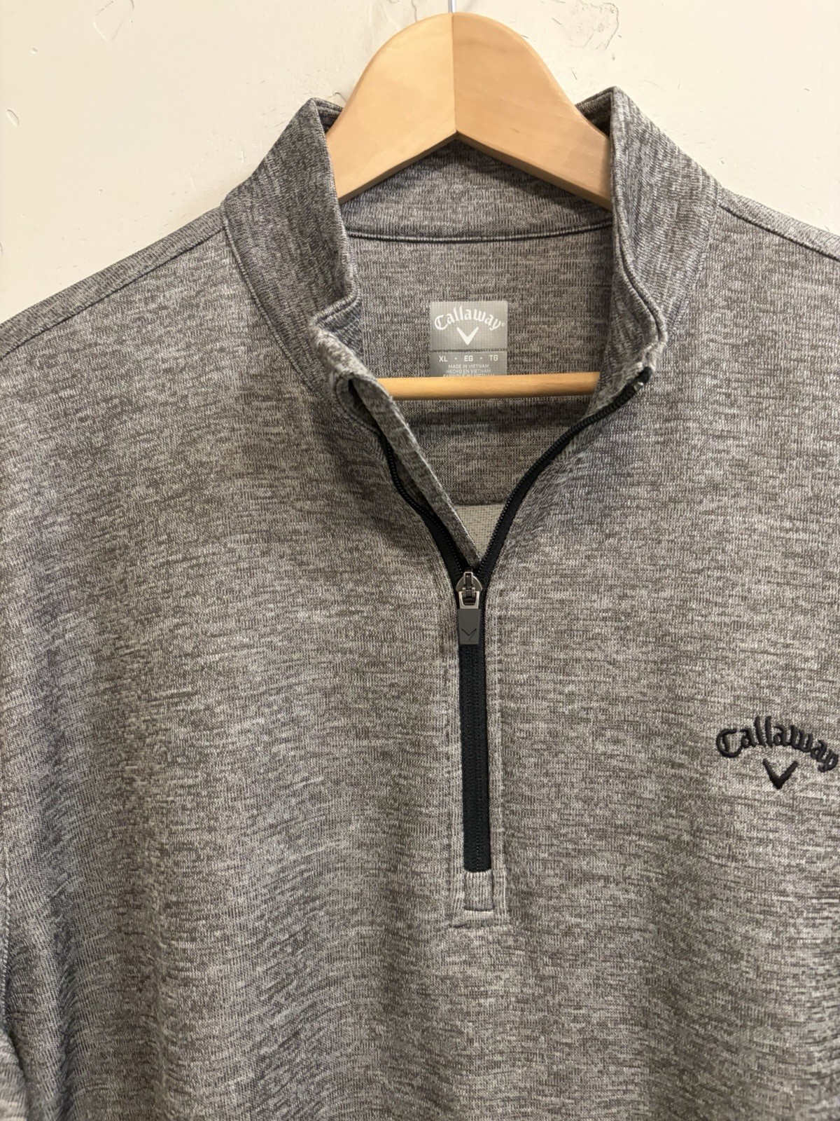 Callaway Golf Men’s XL Gray 1/4 Zip Pullover Pockets Mock Neck Sweatshirt