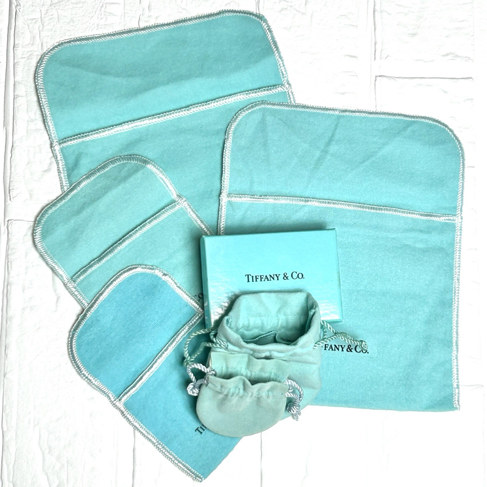 Tiffany & Co. Authentic Jewelry Dust Bag & Small Empty Box Set