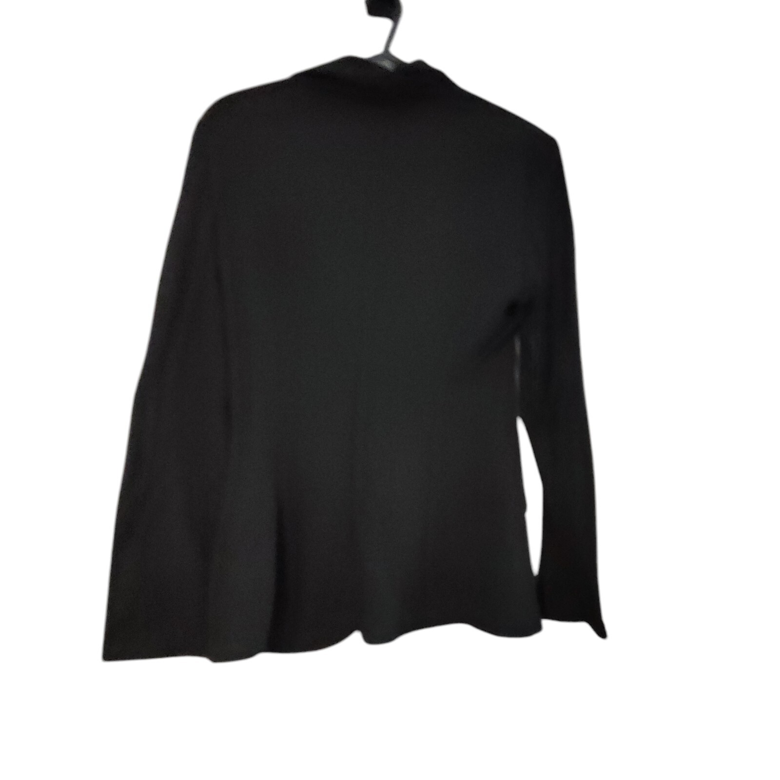 shein women blazer black button up long sleeve collared lapel pockets size S
