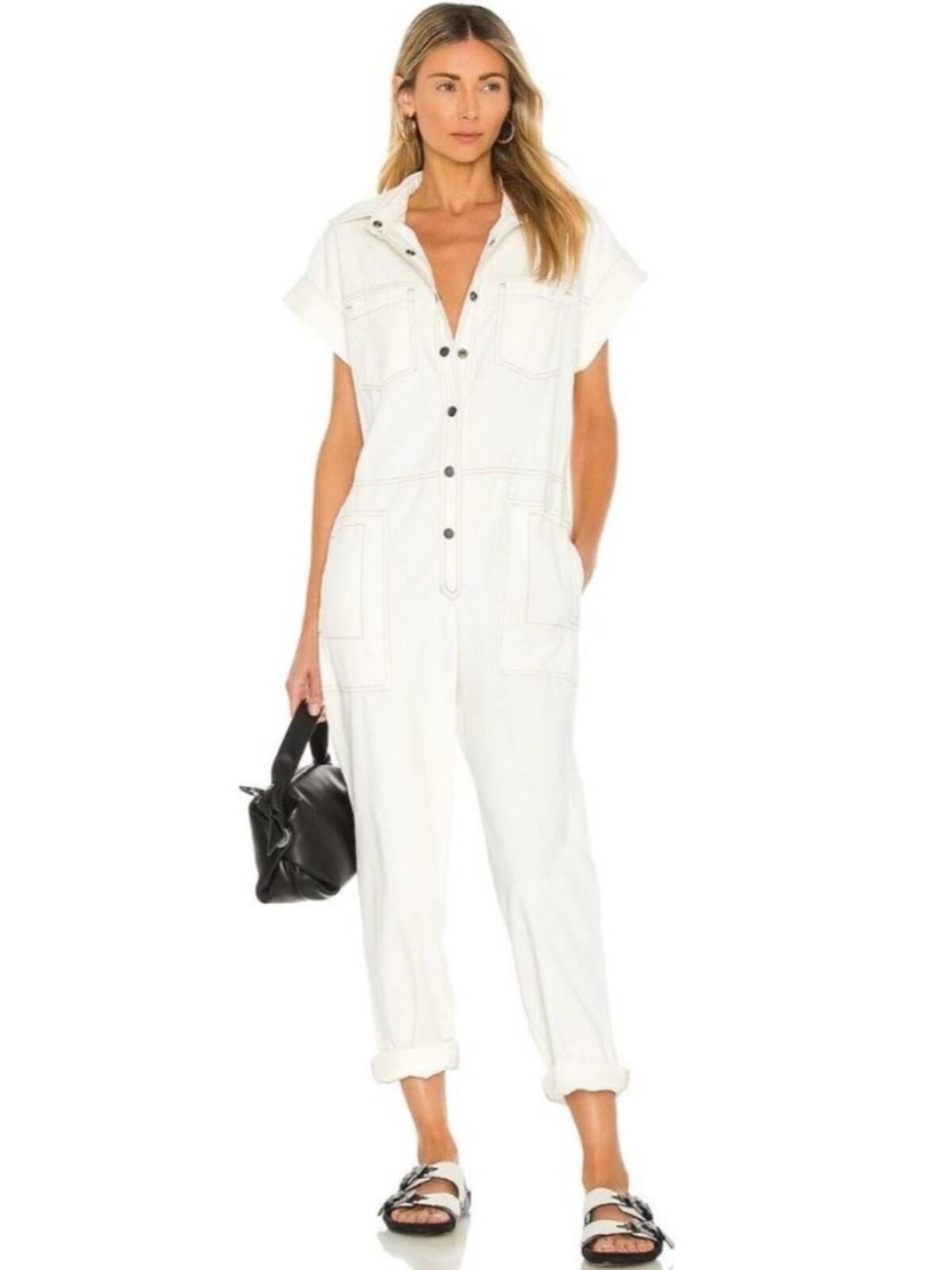 Pistola Naomi Sleeveless Jumpsuit Ecru White Denim Medium