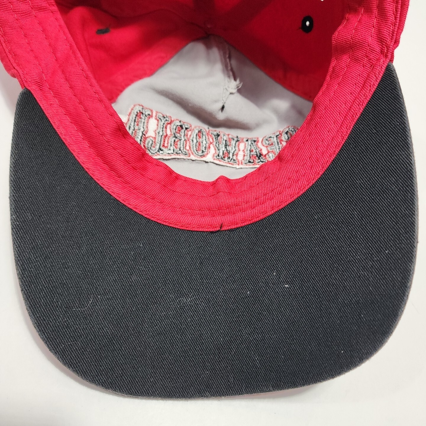 Sea World Shamu Explore Conserve Beyond The Ocean Floor Red Grey Strapback Hat