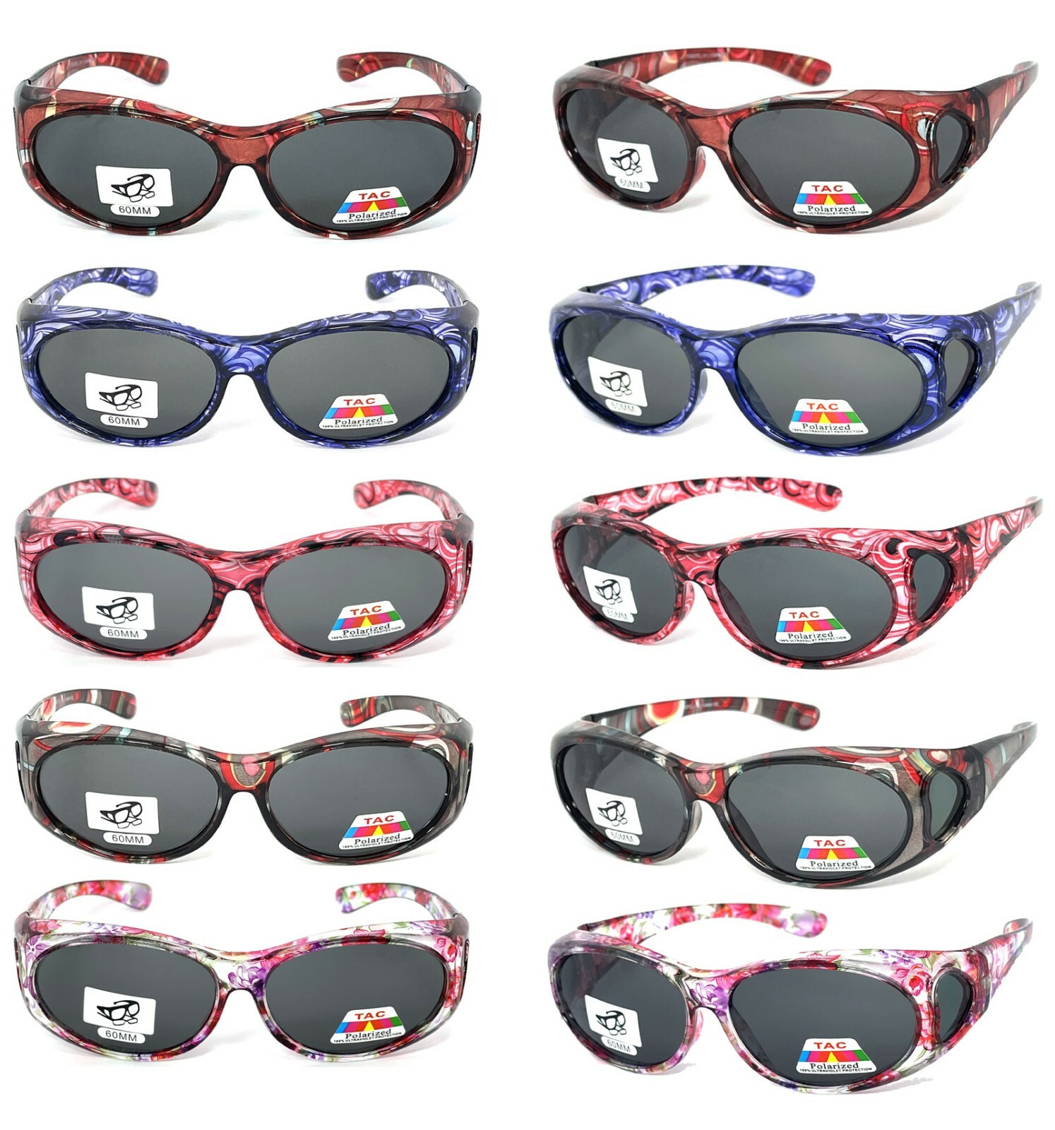 Womens Fit Over POLARIZED Anti Glare Sunglasses Oval UV Protect Medium