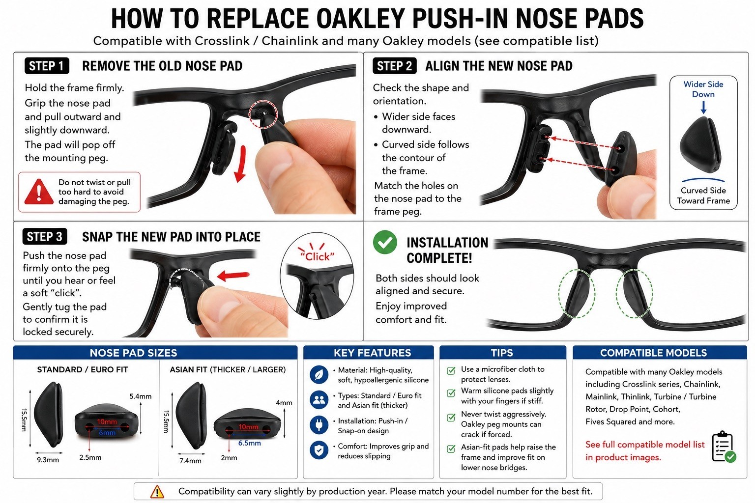Nose Pad For-Oakley Twenty,Pit Bull,Turbine,Straightlink,Chainlink,Crosslink