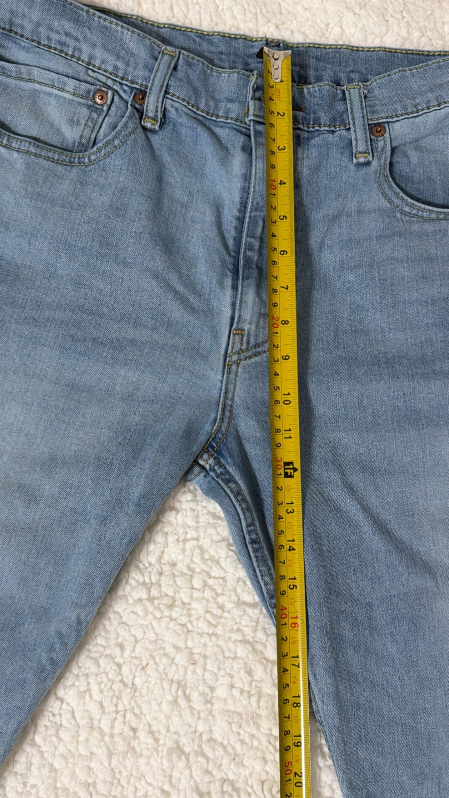 Levi’s 502 Regular Taper Jeans Men’s 36×30 Light Wash Stretch Denim Blue Casual