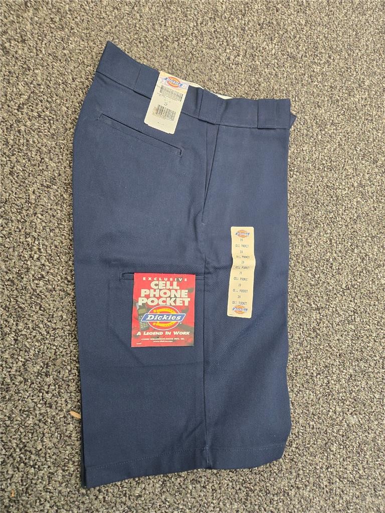 .= Dickies Men Shorts Cell Phone Pocket Navy Blue Size 29″ Waist AV546 NEW