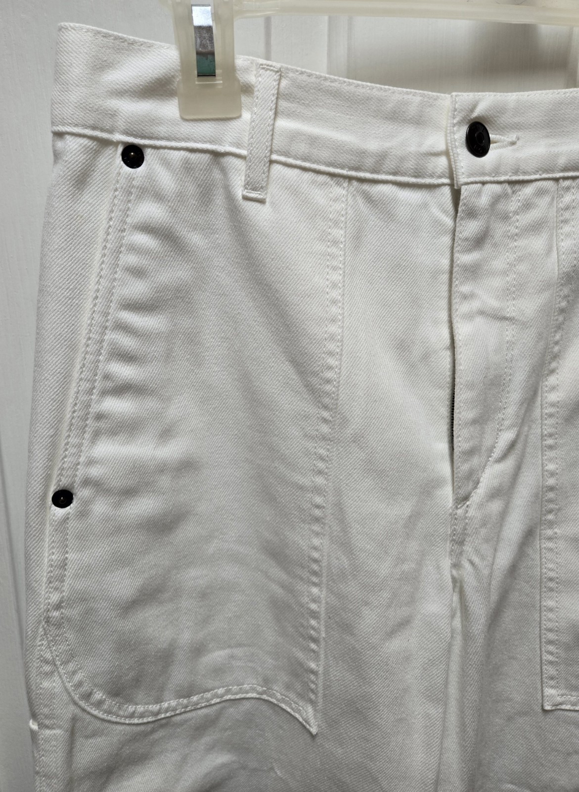 The Row Hester Wide Leg Cropped Jeans, Size 4, White