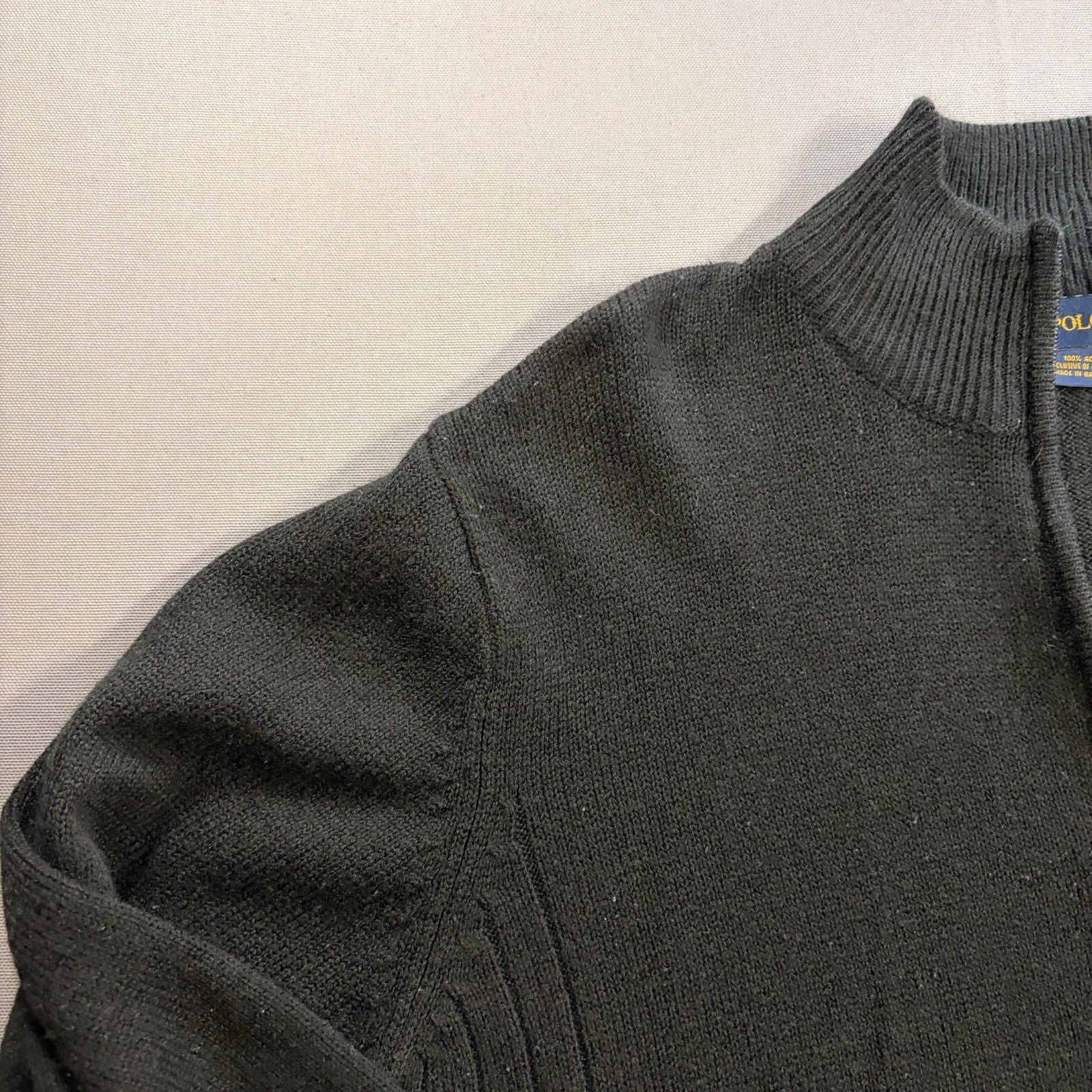 U.S. Polo Assn. Men’s Black Mock Turtle Neck 1/4 Zip Knit Sweater Size M