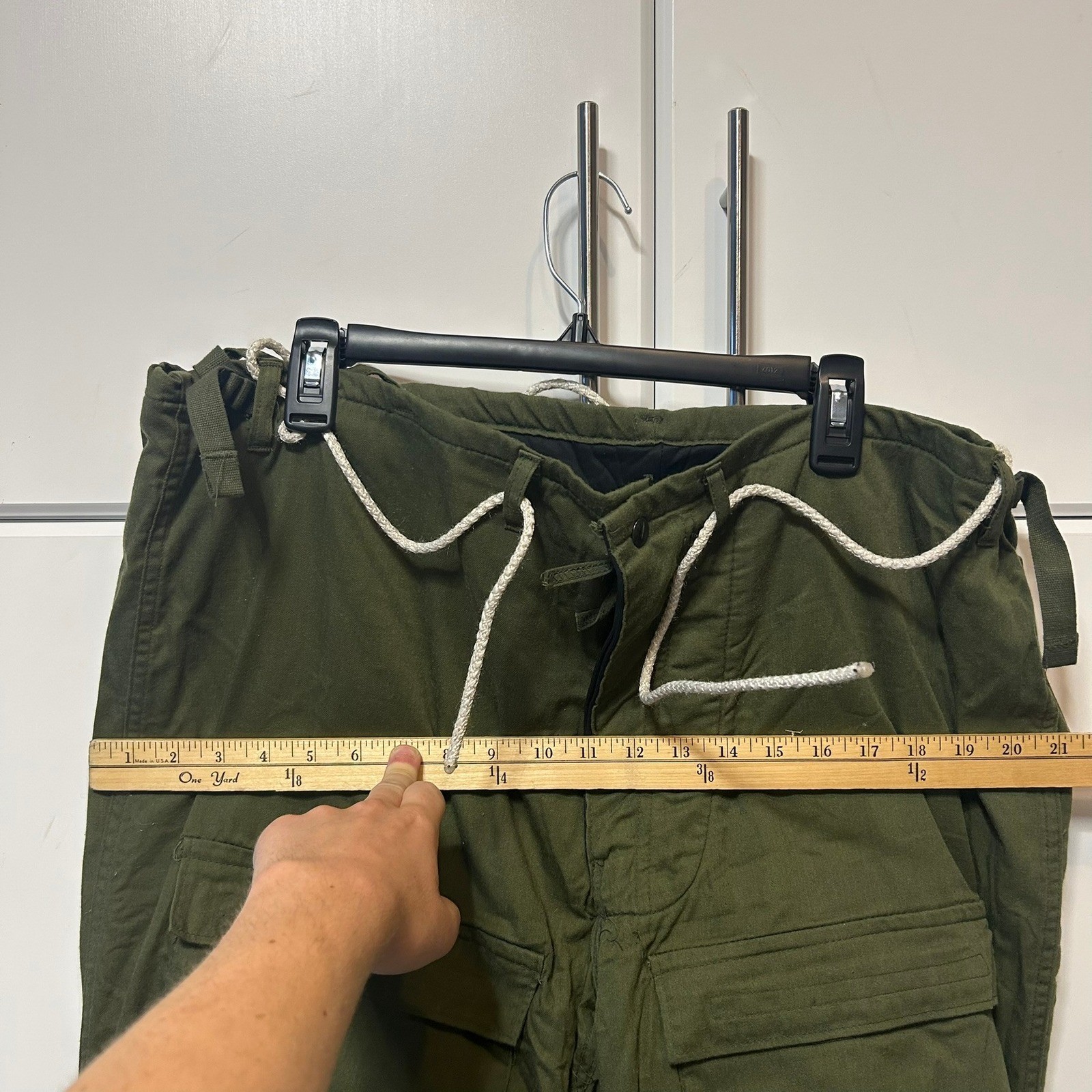 Vintage US Military Chemical Protective Trousers Winfield Mfg Large Green Cargo