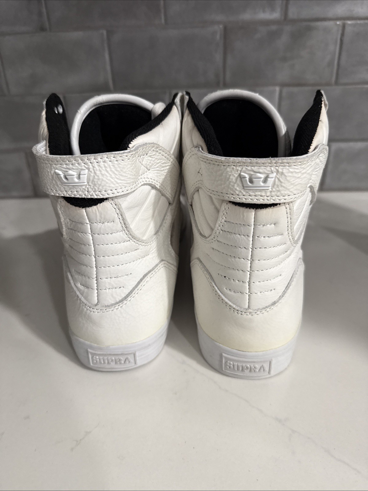 Supra Skytop White White Red size 12 Never Worn