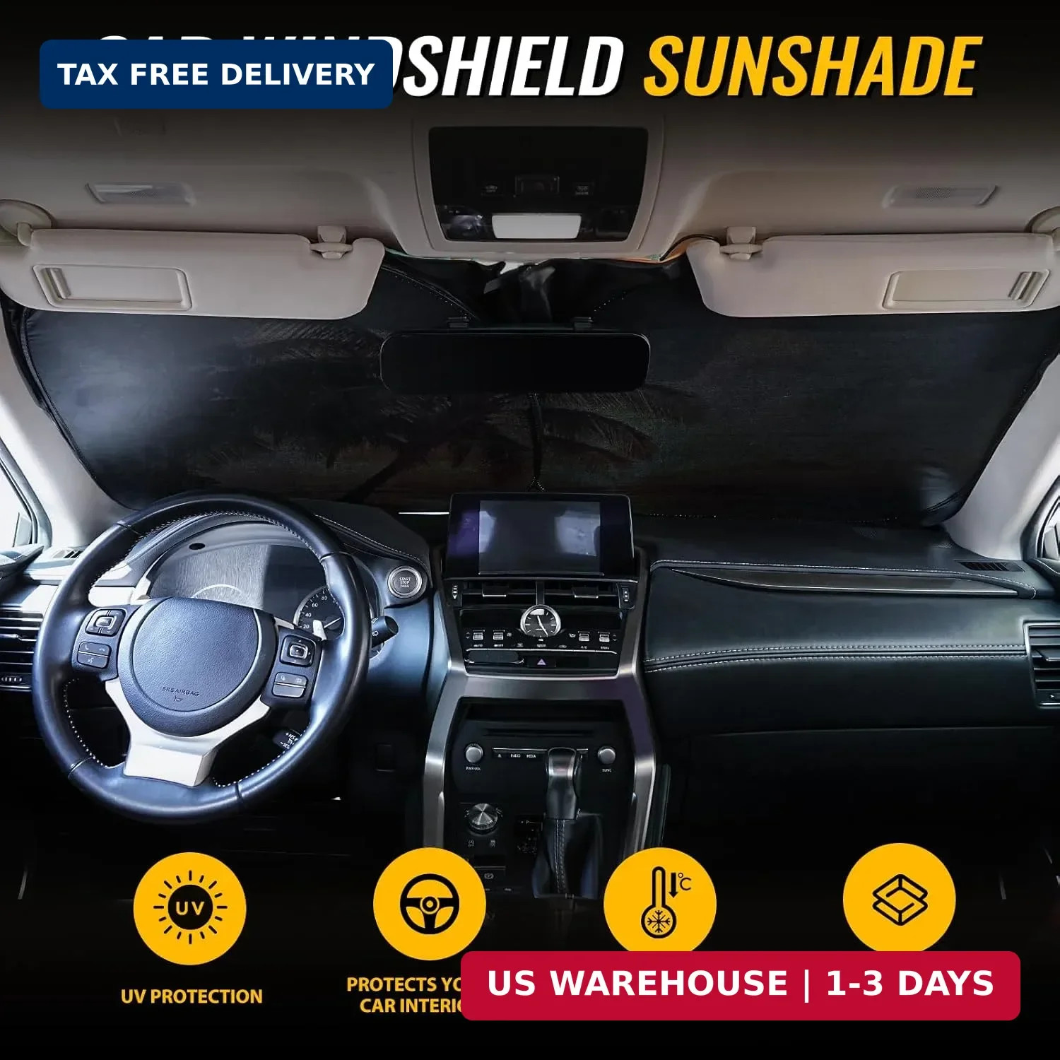 Car Windshield Sun Shade – Reflector Sunshade Offers Ultimate Protection for Car