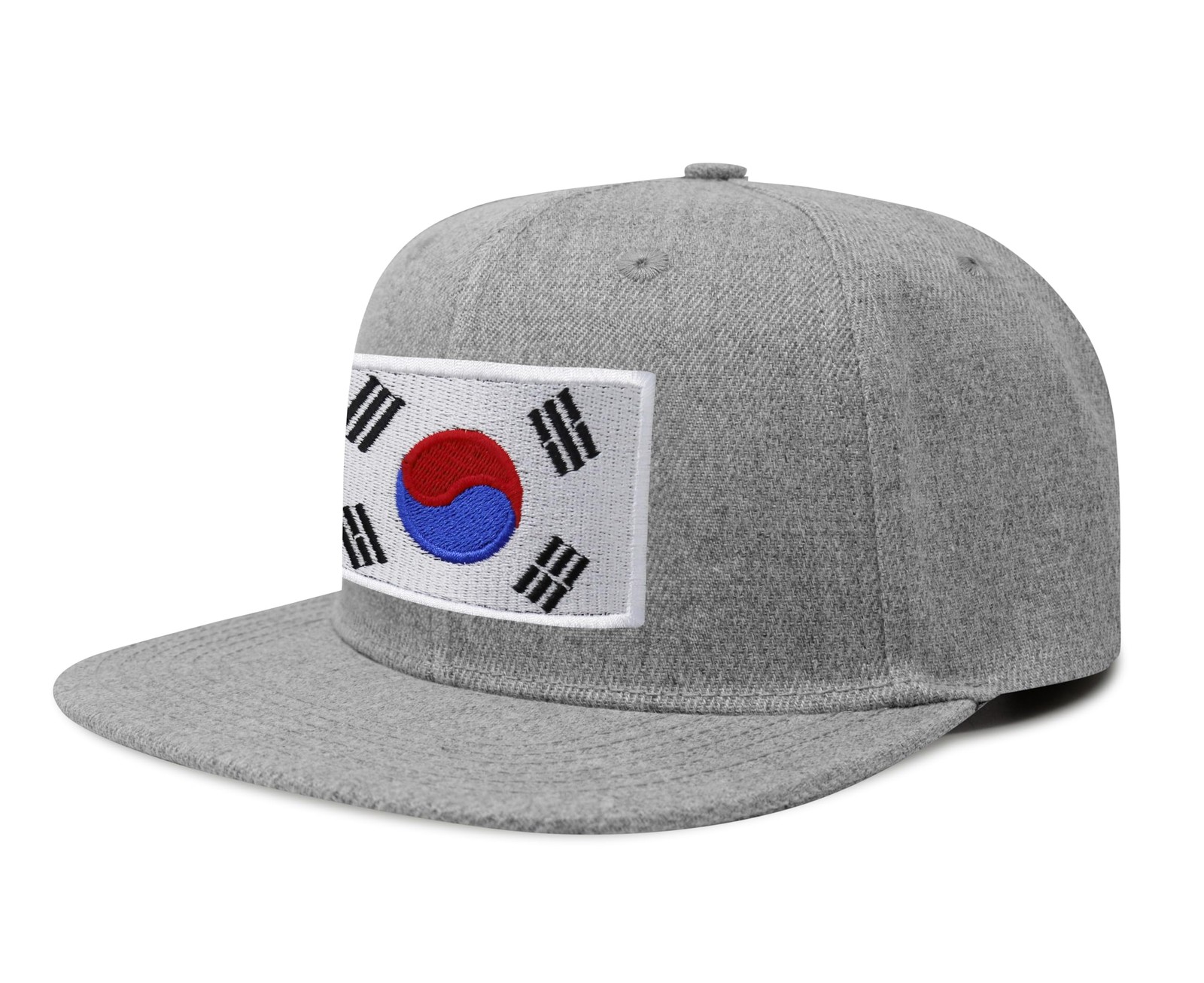 South Korea Hat for Men Women – Snapback Trucker Cap (Grey Flatbill)