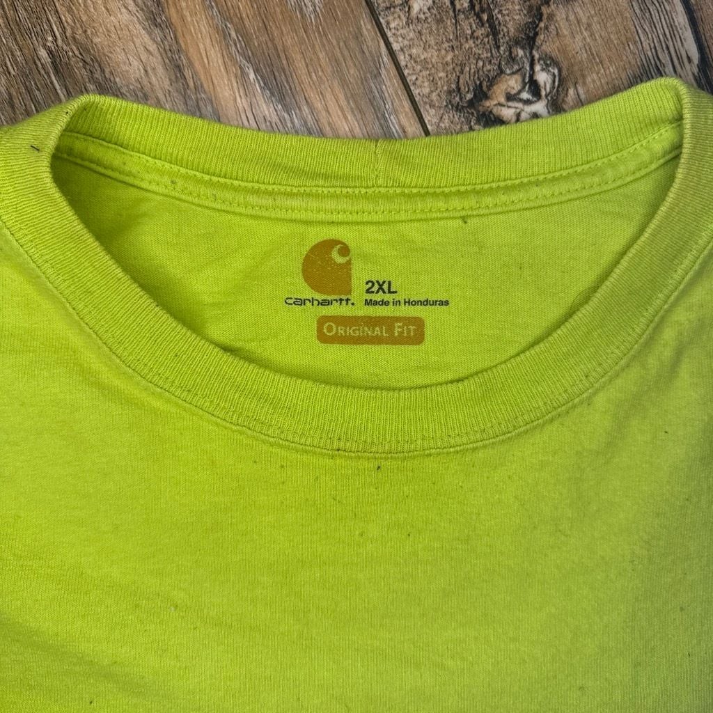 Carhartt K87 Original Fit Heavyweight Short Sleeve Pocket T-Shirt Neon Yellow