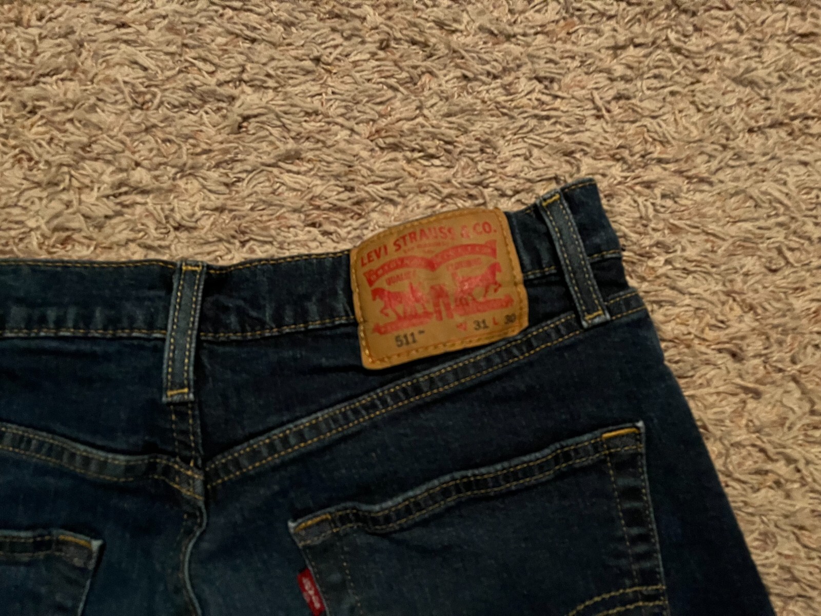 EUC Levi’s 511 Slim Tapered Leg Jeans Mens tag=31×30 (MEASURED 30×28.5) (9327)