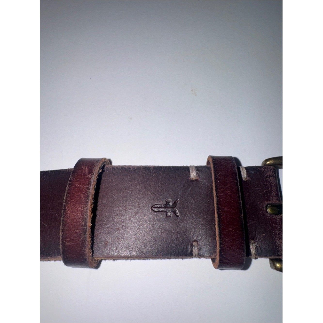 Frye 1.5″ Chocolate Brown Leather Belt Medium Brass Hardware