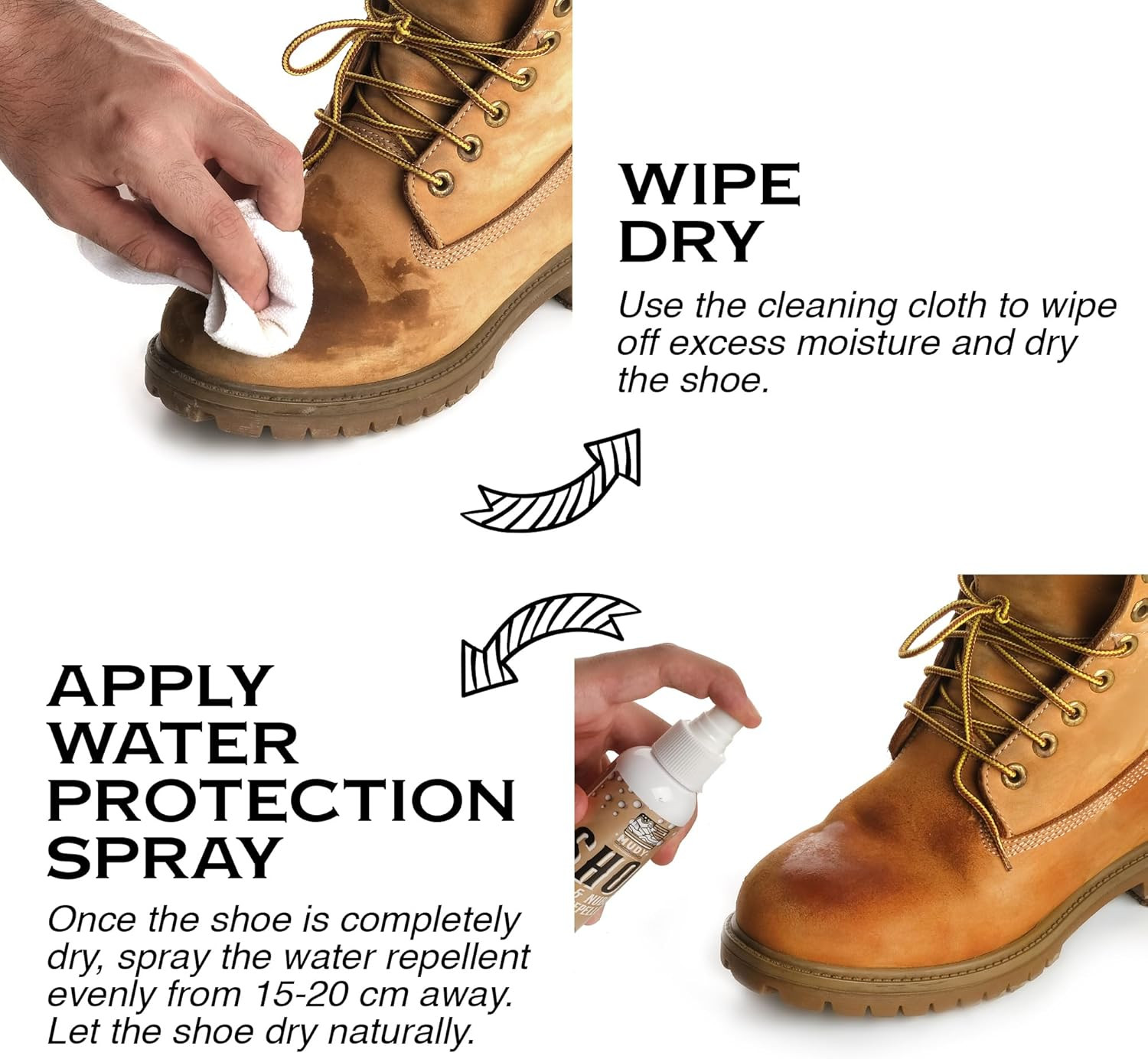 Suede Shoe Cleaner Nubuck Shoe Cleaner and Water Repellent with 4-Side Suede Bru