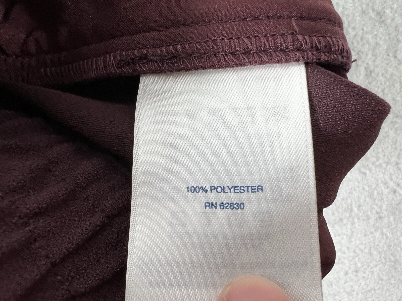 Lands End Pants Womens 12 Burgundy Slim Leg Crepe Elastic Waist Pull On Office