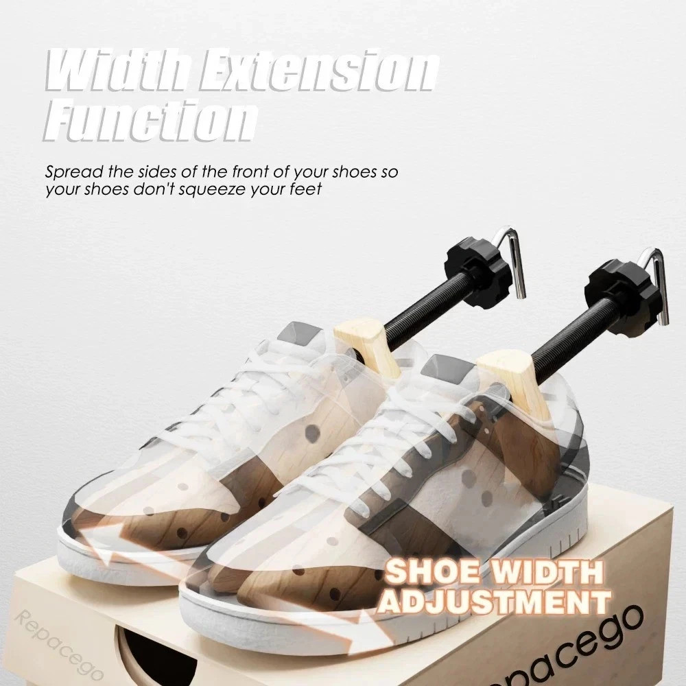 2-Way Wooden Adjustable Shoe Stretcher Expander Men Women Boot Size US 5-13