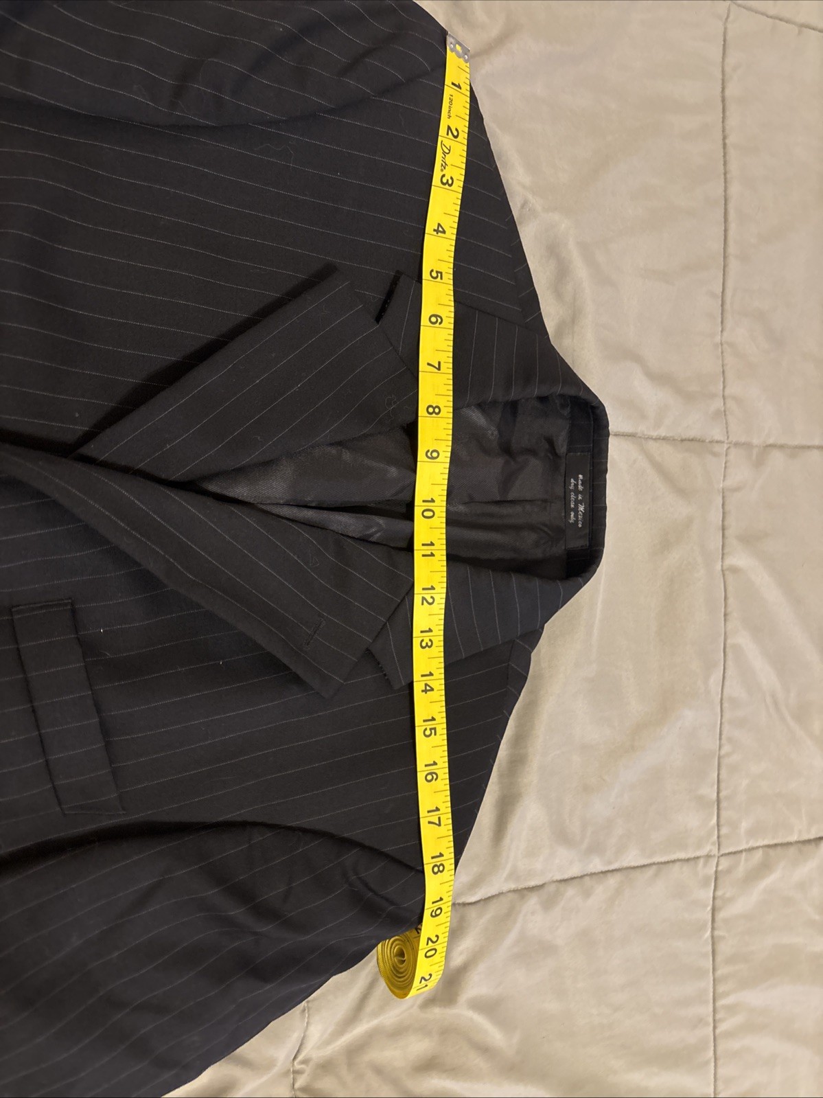 40R 34X28 Gianfranco Ruffini Men’s Black Pinstripe Suit