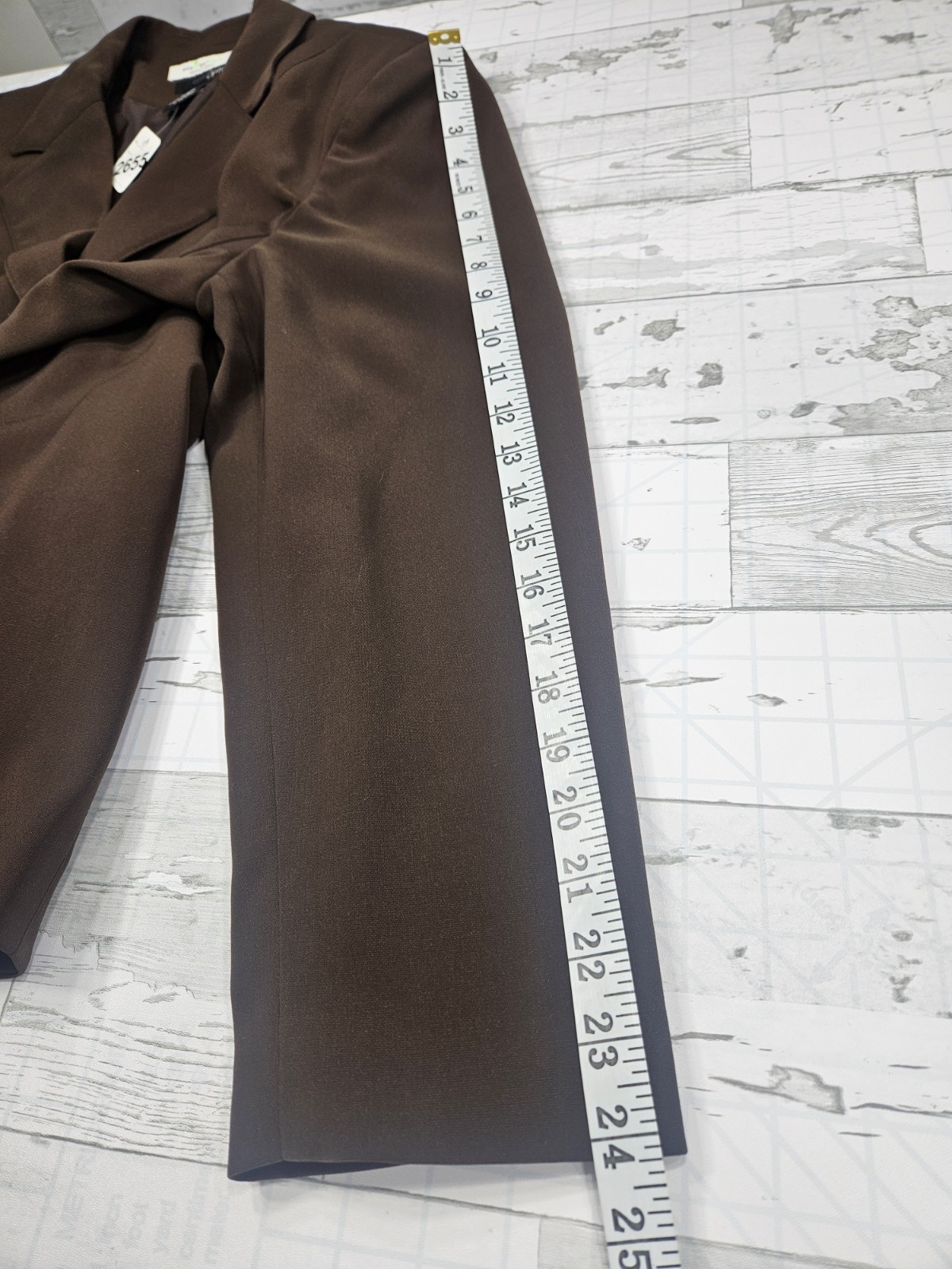 East 5th Womens Plus Size 18W Brown Blazer Nanotex Spill Resistant Fabric