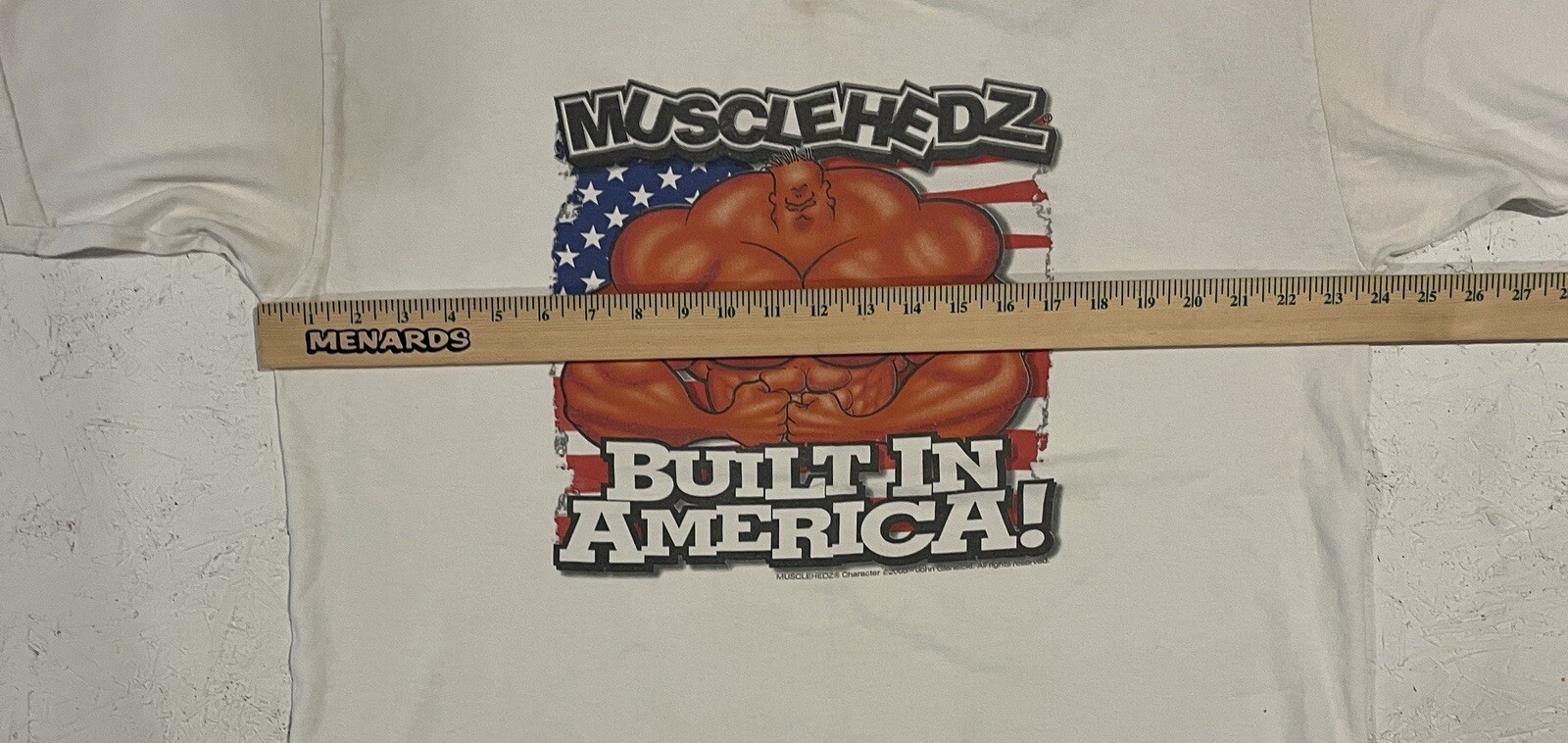 Vintage 2003 Musclehedz by John Gleneicki Comic Strip Shirt White Short Sleeve