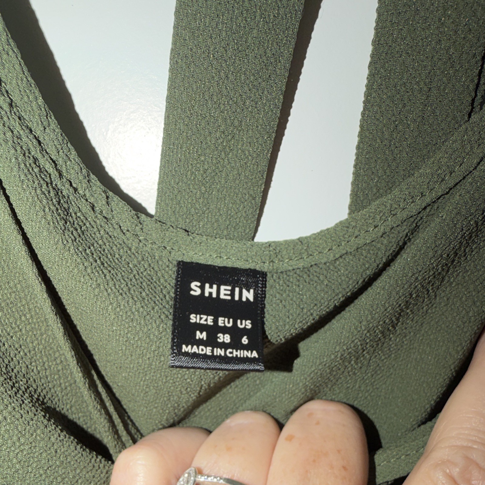 SHEIN Women’s M Green Solid V-Neck Short Flutter Sleeve Pullover Ruffle Blouse