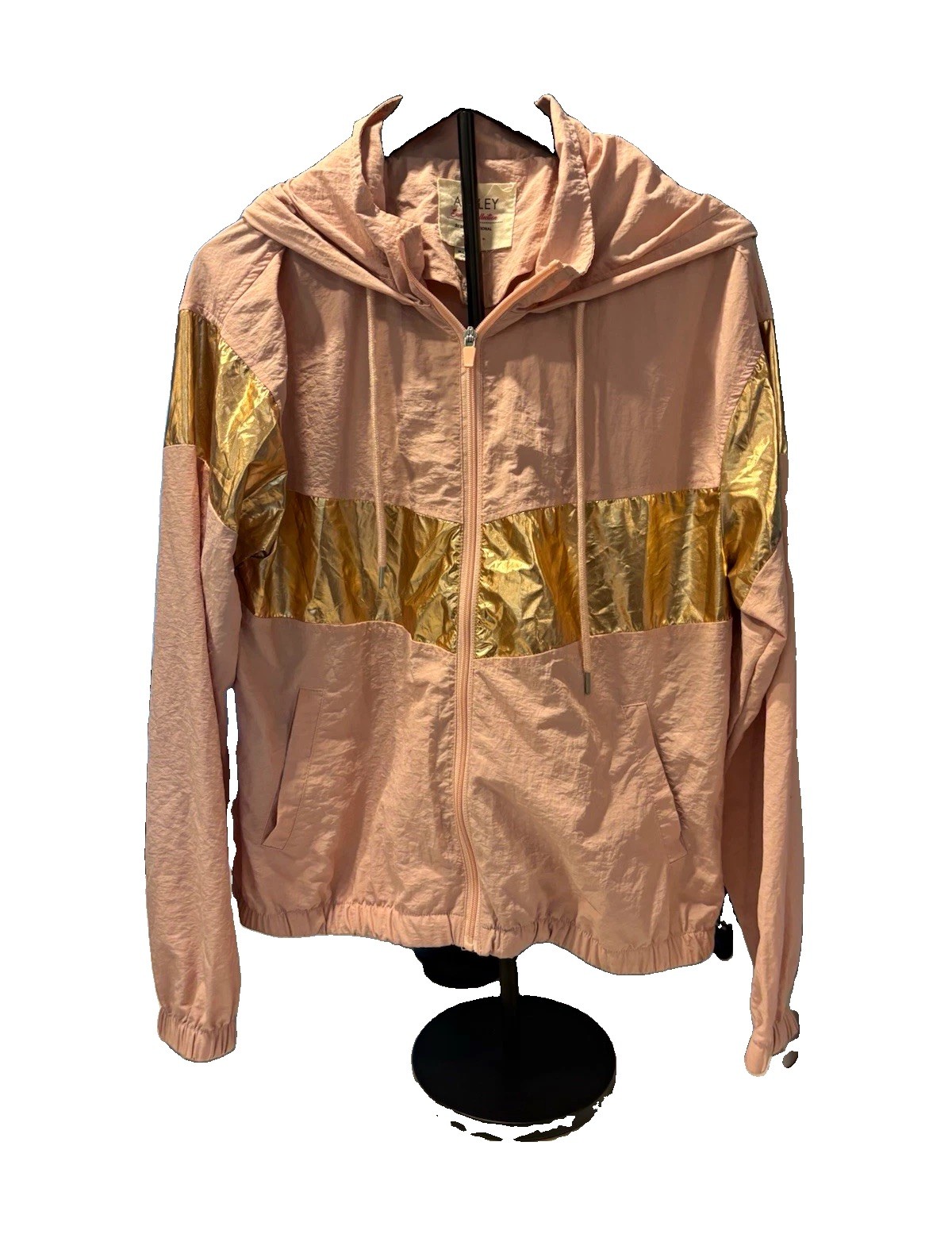 Ashley Sunrise Collection Women’s L Pink/Gold Colorblock Hooded Full Zip Jacket