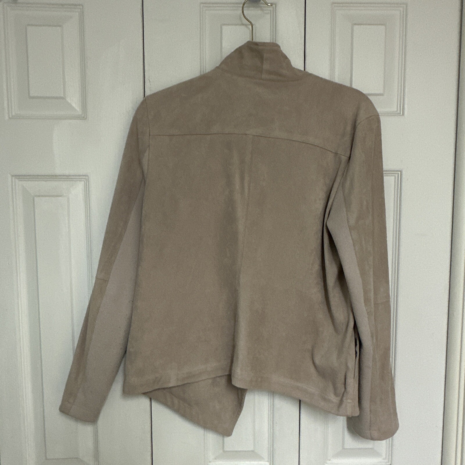 BB Dakota Polyester/Spandex Blend Open Front Jacket Pockets Beige Size Medium