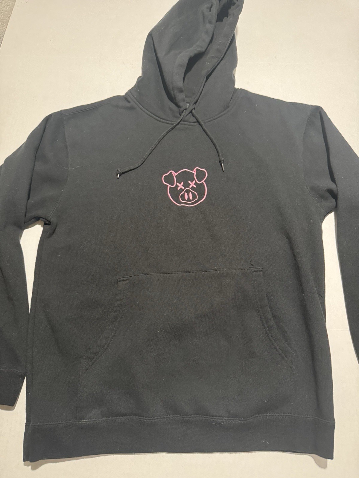 Shane Dawson Black Hooded Pink Pig Sweatshirt, Large #798