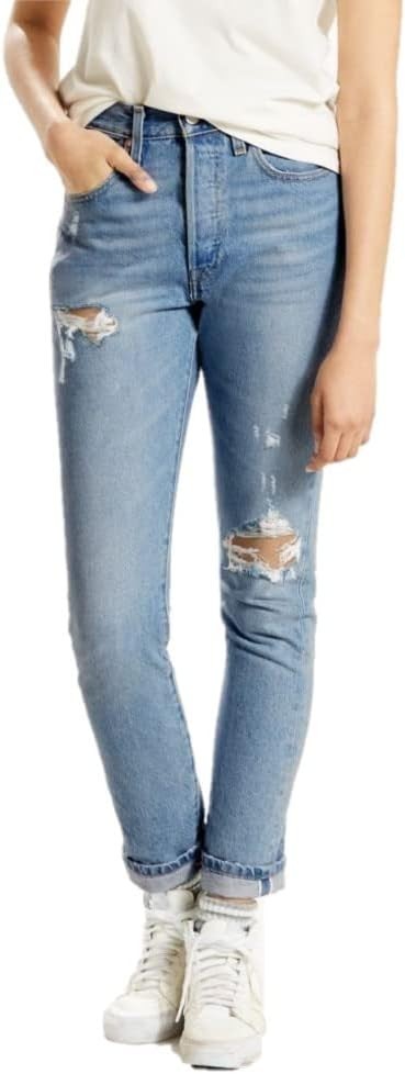 Levis Premium 501 Jeans Womens Size 28×28 Blue Denim High Rise Skinny New w/ Tag