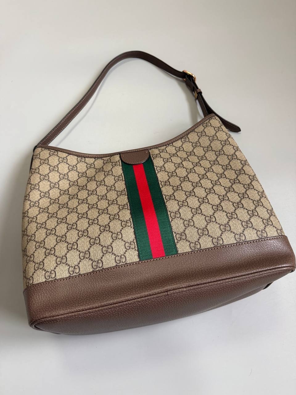 GUCCI Ophidia Large Beige/Ebony GG Shoulder Bag