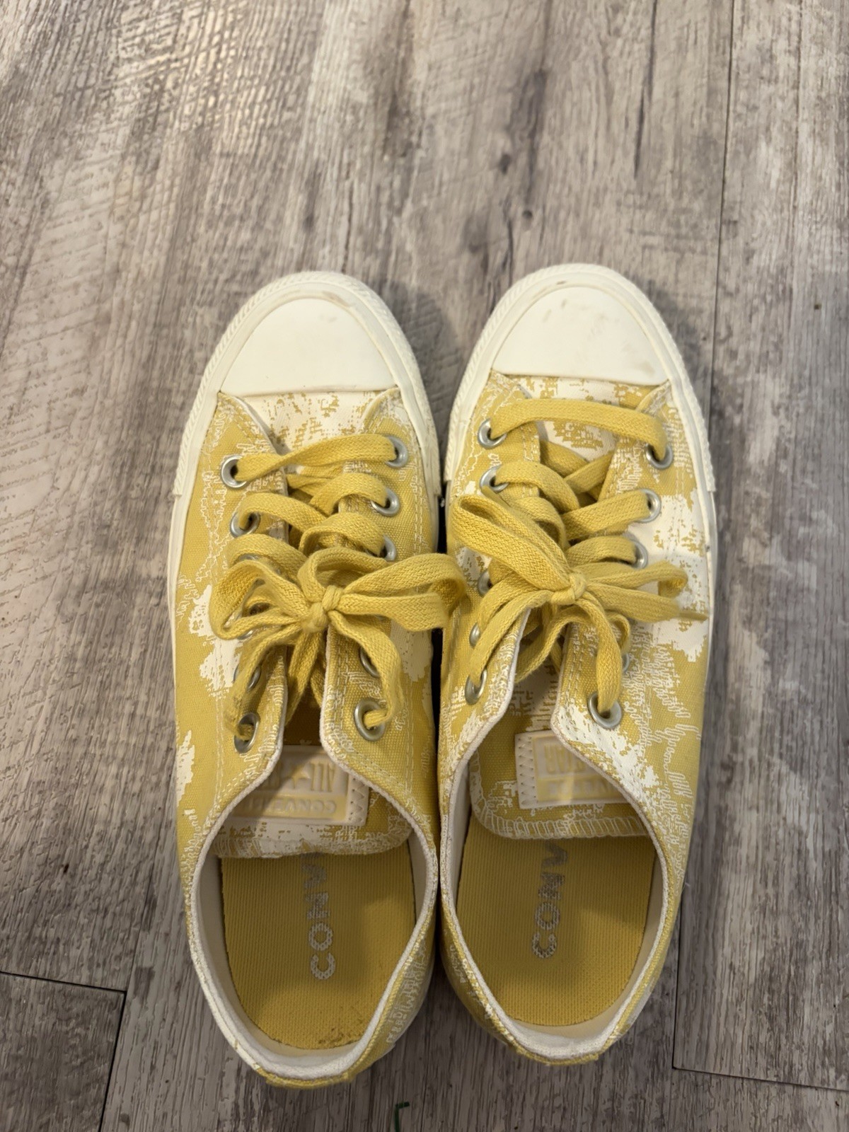 Converse All Star Low Top Yellow/White Canvas Lace-Up Sneakers