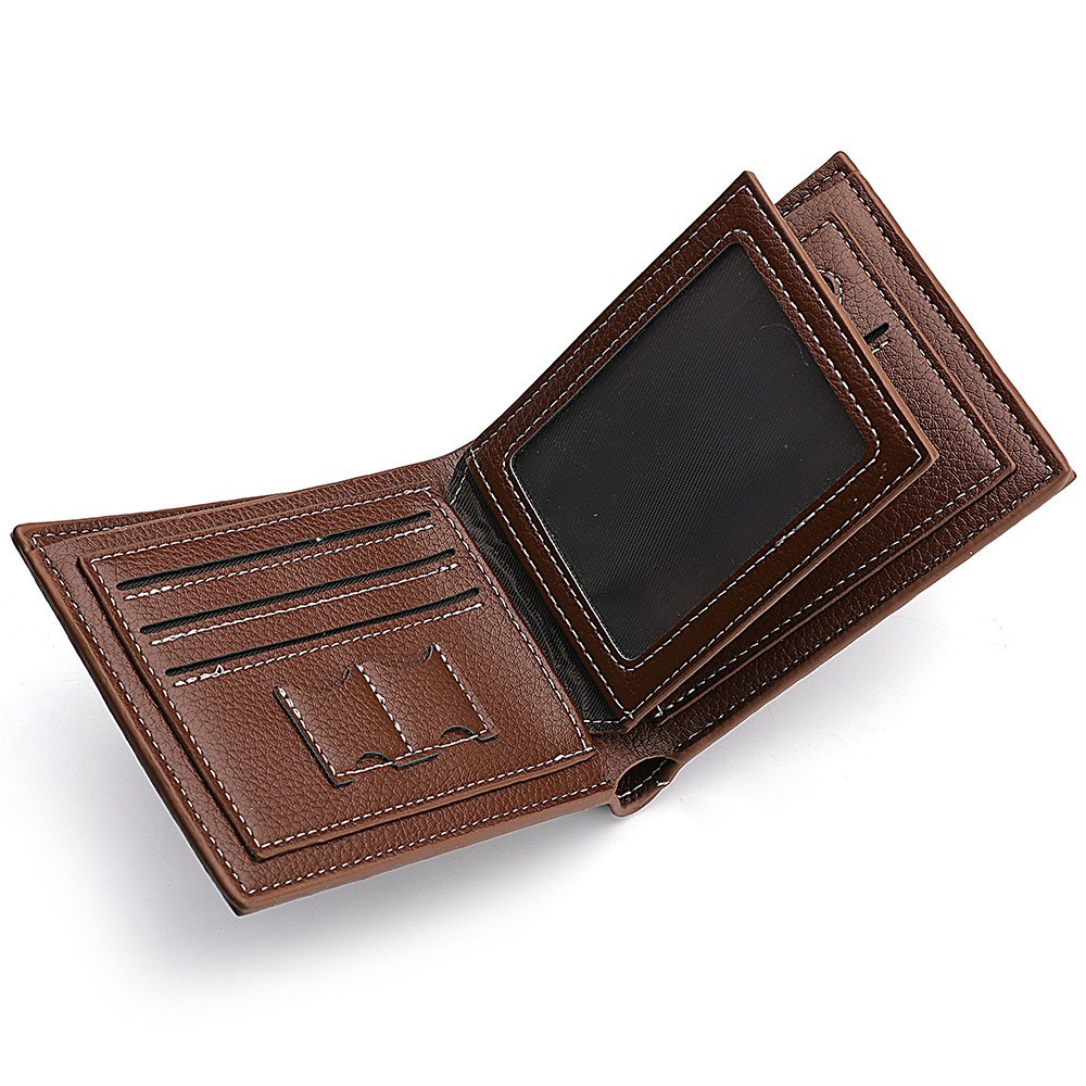 Men’s Leather Fashion Bifold Wallet Multi Card Slots Cash ID Holder Brown Black