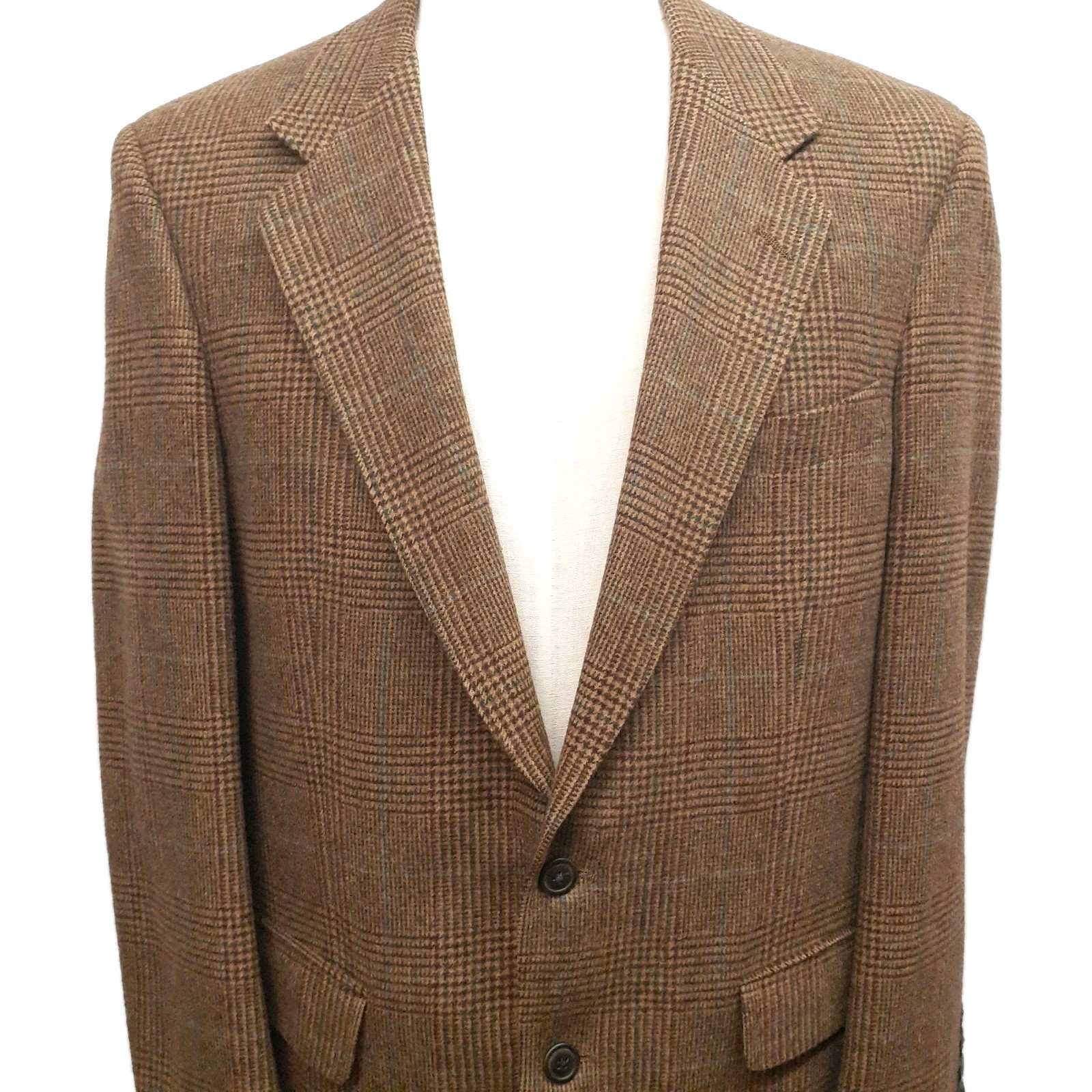 Burberry Glen Plaid 42 R 100 % Camel Hair Blazer Sport Coat Jacket Made in USA