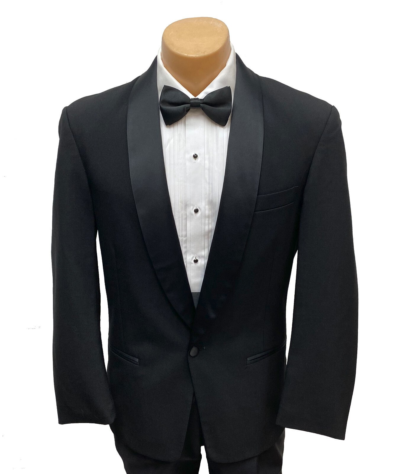 Men’s Black Tuxedo Jacket with NFL Lining One Button with Satin Shawl Lapels 40R