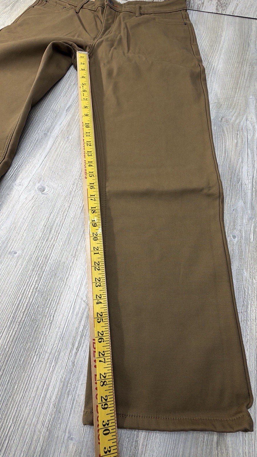 Weatherproof Vintage Sz 38×30 Fleece Lined Stretch Canvas Pant Regular Fit Brown