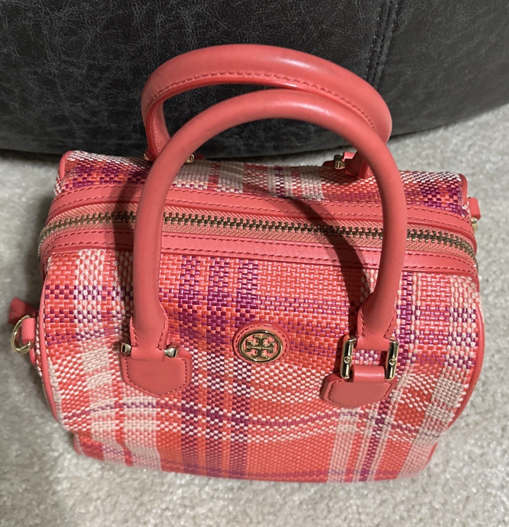 Tory Burch Robinson Mini Middy Satchel in Poppy Coral